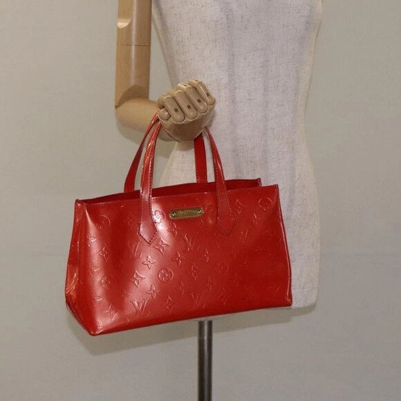 LOUIS VUITTON Monogram Vernis Wilshire PM Bag Orenge Sunset - Picture 1 of 16